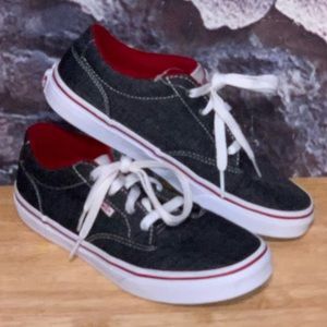 Vans Off the Wall Youth Gray/Red Sneakers Shoes